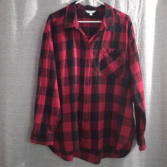 Time and Tru Blk/Red Buffalo Plaid Flannel-Size XXXL - Picture 2 of 6